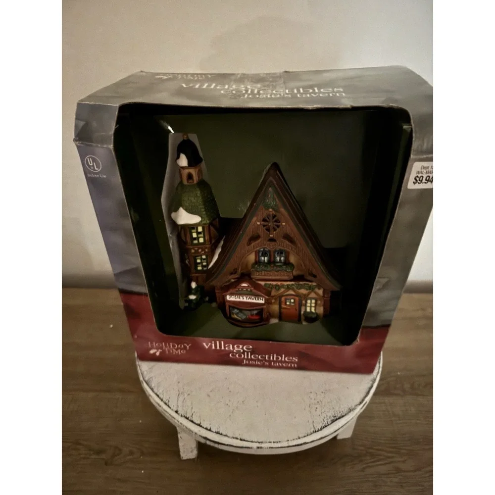 Holiday Time Christmas Village Tavern Porcelain Light Up JOSIE'S TAVERN NIB Read